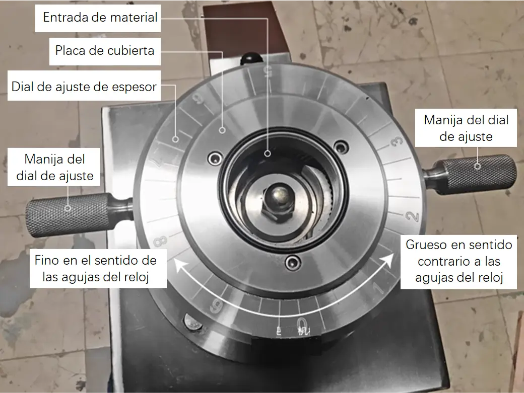 Diagrama detallado del molino coloidal