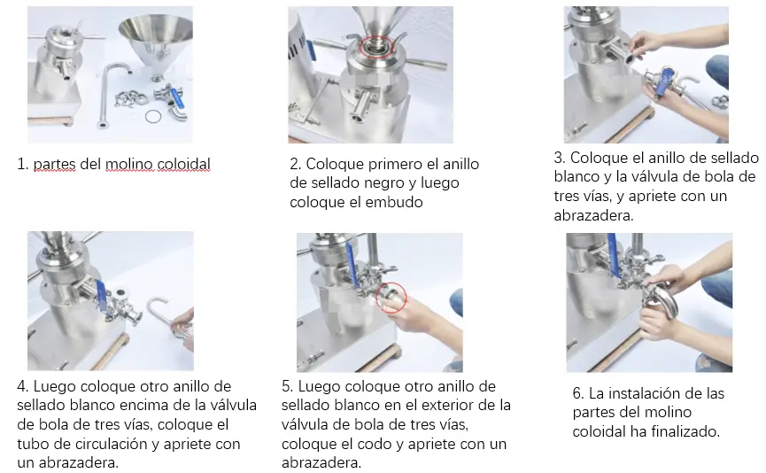 Molinos coloidales proceso de instalación